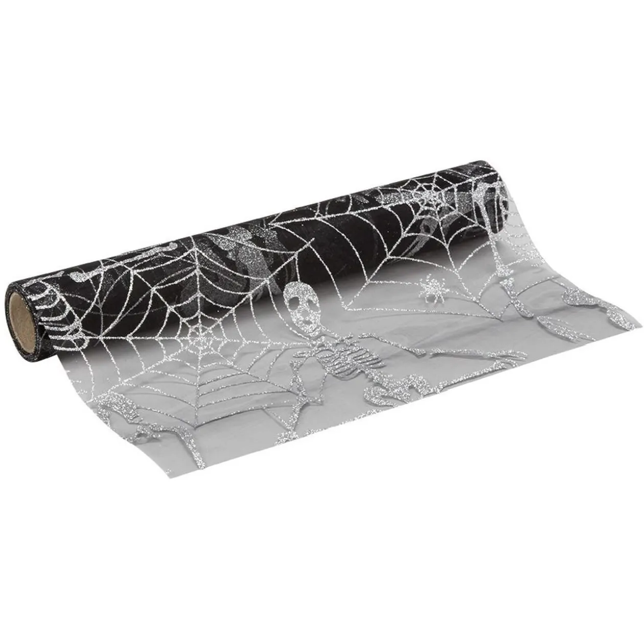 Rouleau chemin de table Halloween squelette ou toile d'araignée 4 m