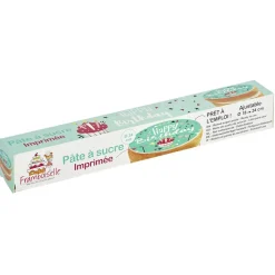 Rouleau de pâte à sucre motif Happy Birthday 150 g