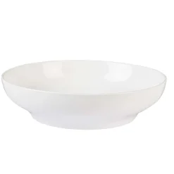Saladier de service rond en porcelaine blanc