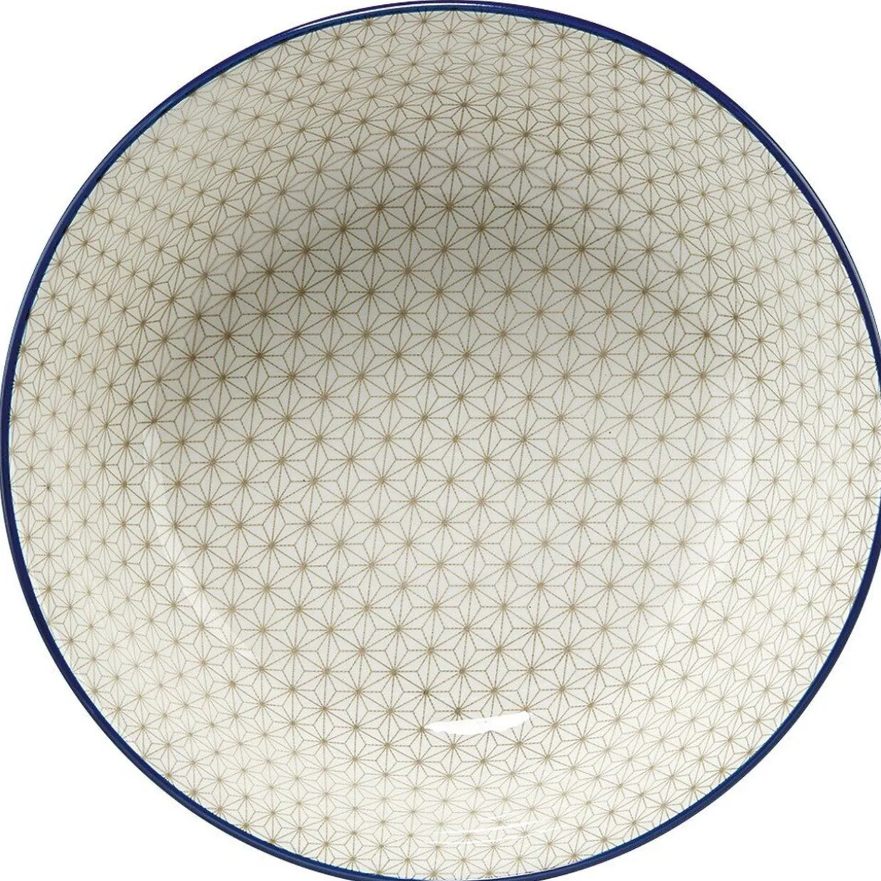 Saladier en porcelaine décor blanc et bleu