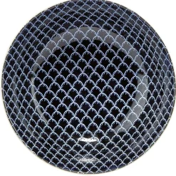 Saladier en porcelaine décor blanc et bleu