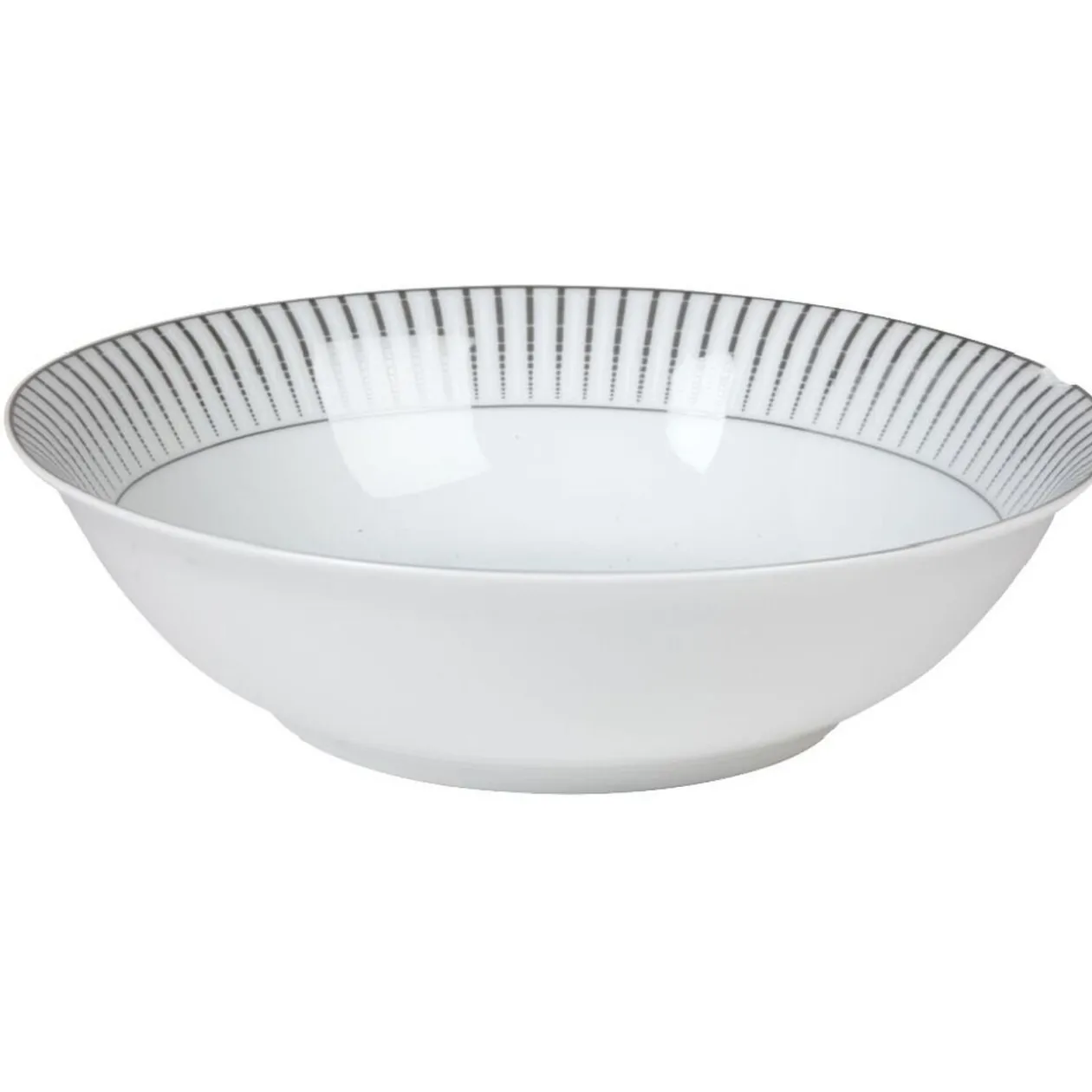 Saladier en porcelaine motif argenté