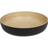 Saladier noir en bambou forme ronde