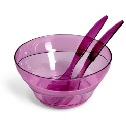 Saladier plastique Ø25cm avec couverts à salade - 3 modèles