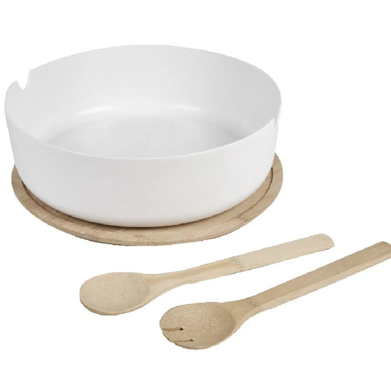 Saladier plastique et couverts