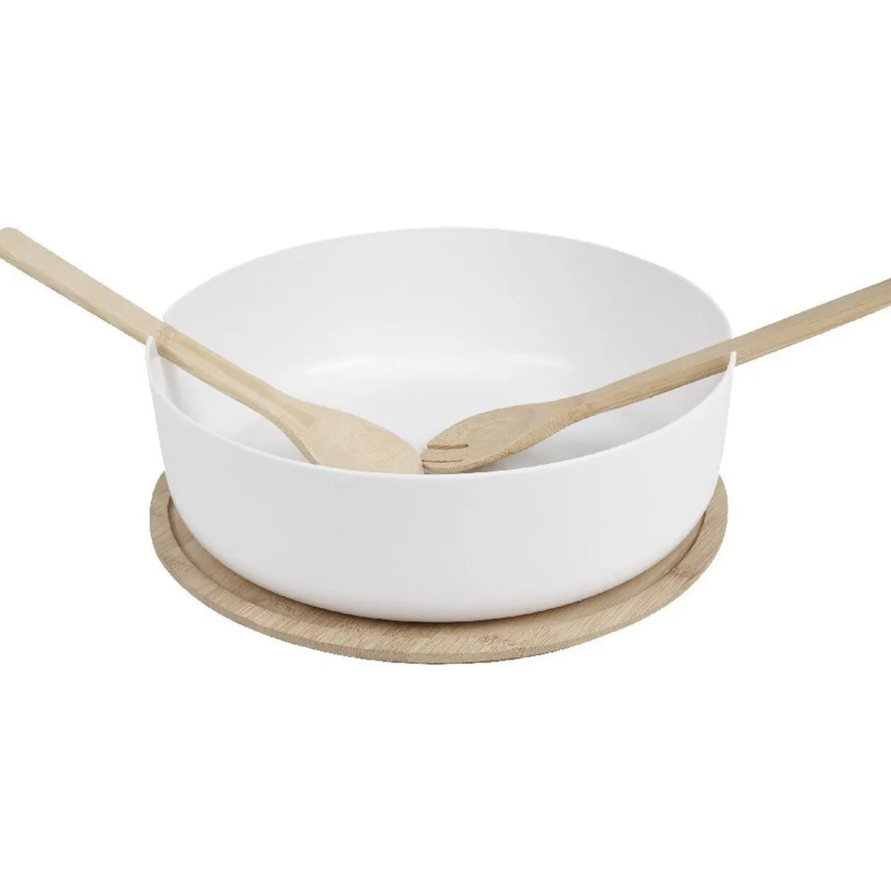 Saladier plastique et couverts