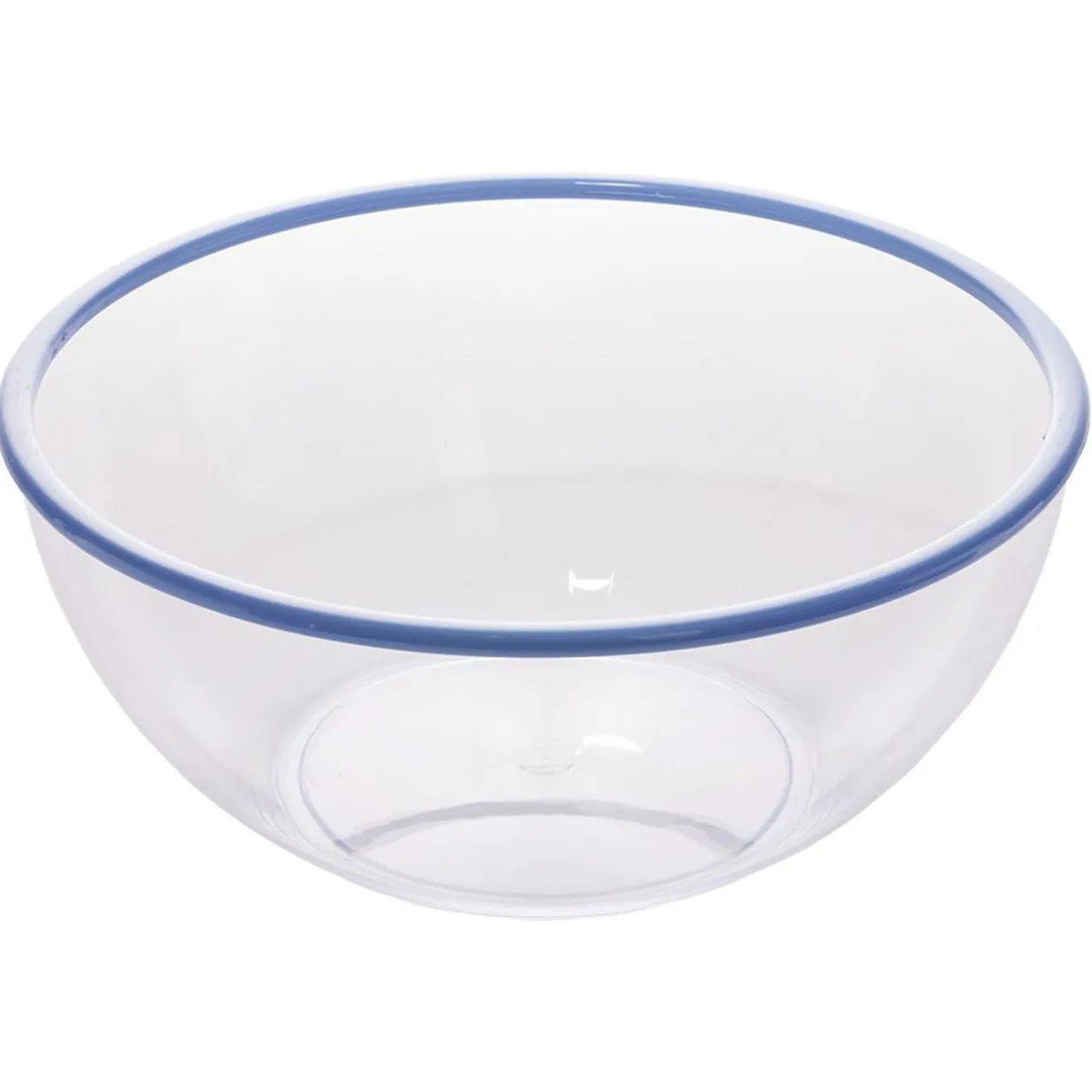 Saladier plastique transparent bordure coloré Ø28xH12,2cm