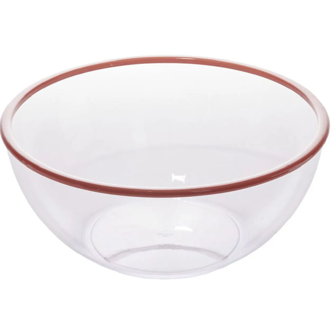 Saladier plastique transparent bordure coloré Ø28xH12,2cm