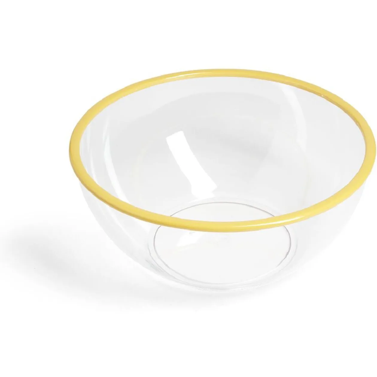 Saladier plastique transparent bordure colorée Ø28xH12cm - 3 coloris