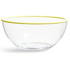 Saladier transparent au bord coloré