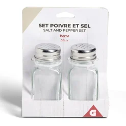Salière et poivrière en verre