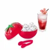Seau à glacons forme tomate rouge avec pince