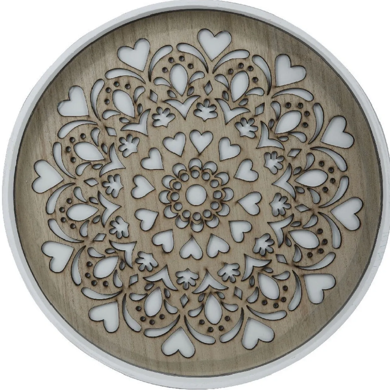 Sellette déco mandala blanche et naturel collection Serenity