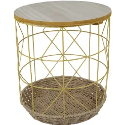 Sellette décor rotin