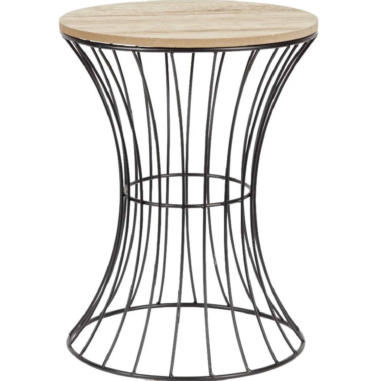 Sellette en métal et bois Ø30xH.39,5 cm