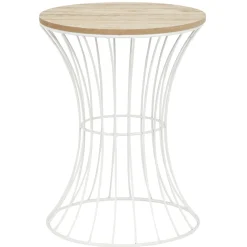 Sellette en métal et bois Ø30xH.39,5 cm