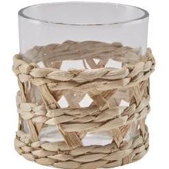 Service à boisson verre osier tressé naturel