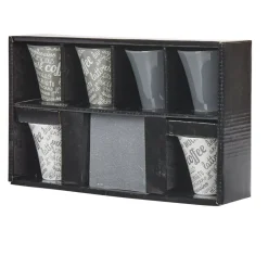 Service à café faïence ardoise gris blanc 6 personnes