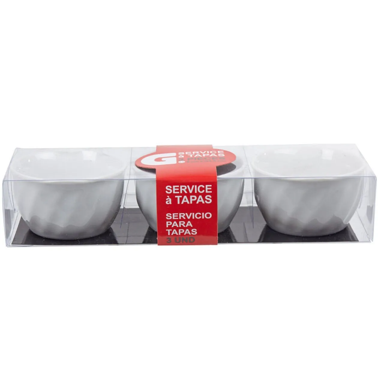 Service à tapas blanc 3 pièces