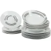 Service de table assiettes motif lignes