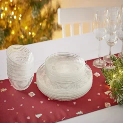 Service vaisselle en verre transparent