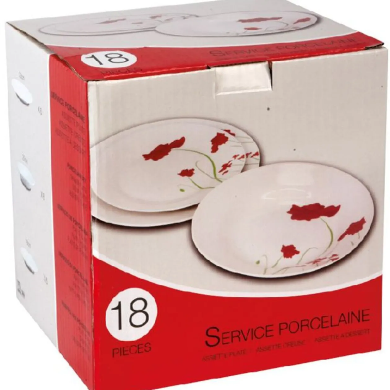 Service vaisselle porcelaine 18 pièces