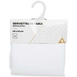 Serviette de table blanche x4