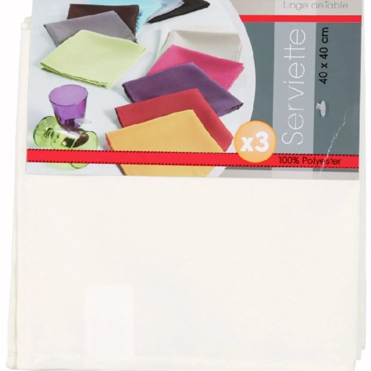 Serviette de table écrue x3