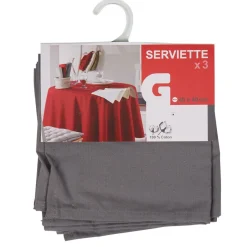 Serviette de table grise anthracite x3
