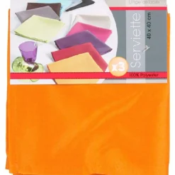 Serviette de table orange x3
