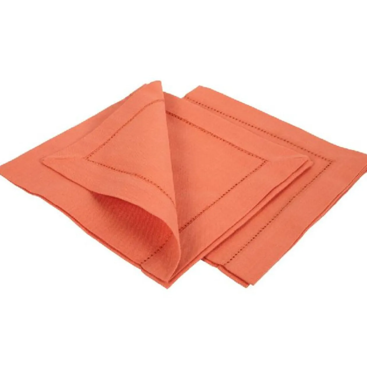 Serviette de table rose saumon x2