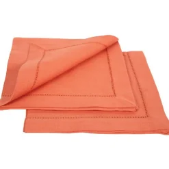 Serviette de table rose saumon x2