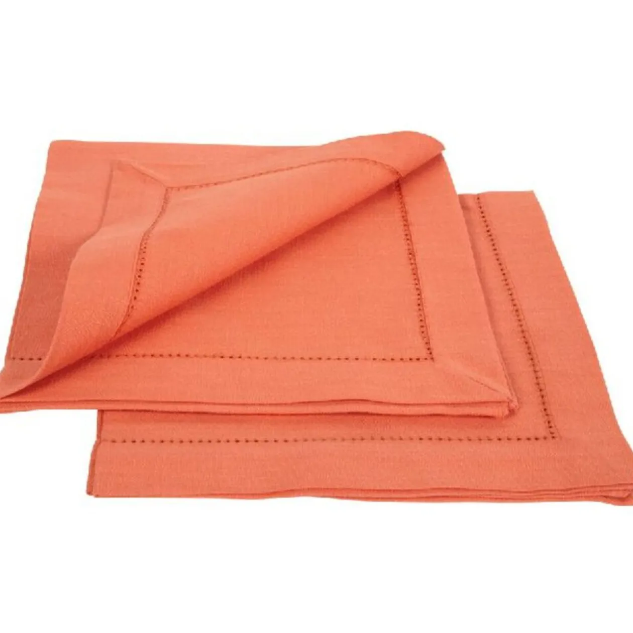 Serviette de table rose saumon x2