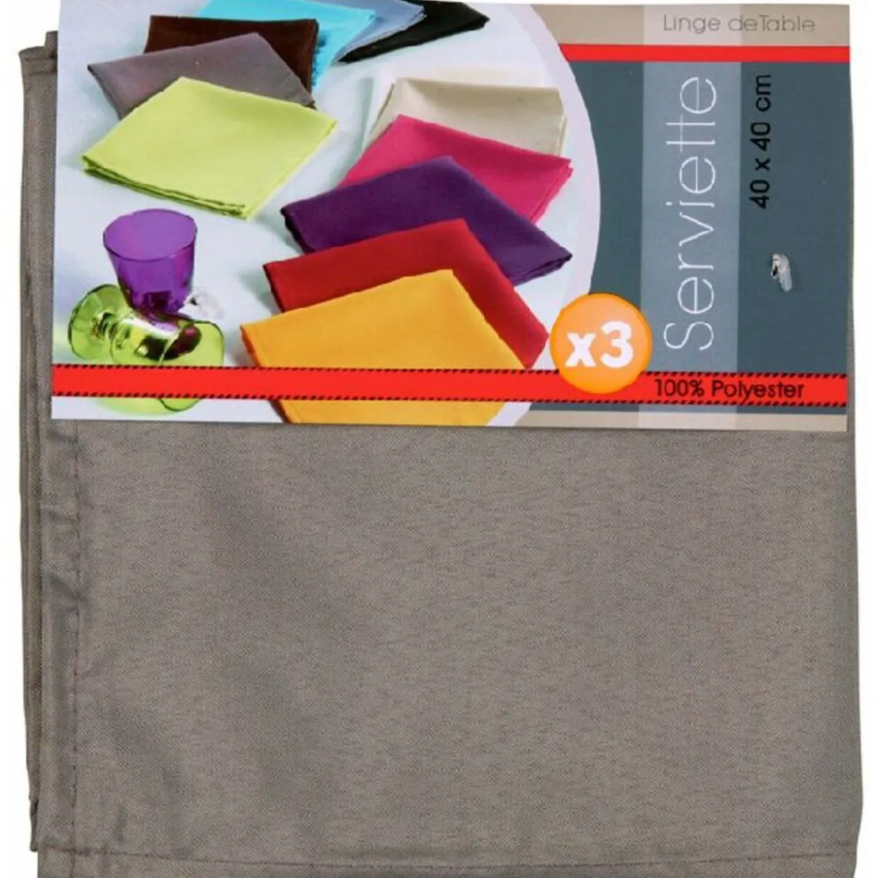Serviette de table taupe x3