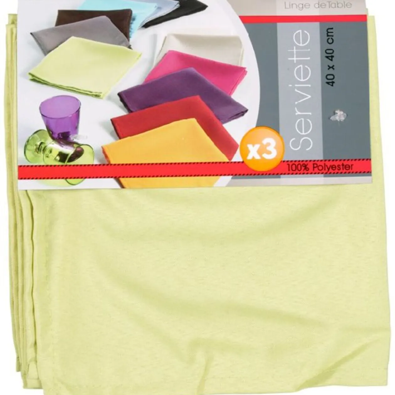 Serviette de table vert x3