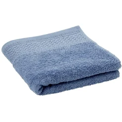 Serviette de toilette en coton bleu 90 x 50 cm
