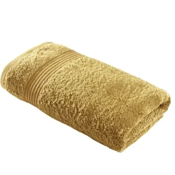 Serviette de toilette 50x90cm coton jaune bronze