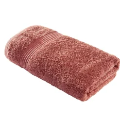 Serviette de toilette 50x90cm coton orange terracotta