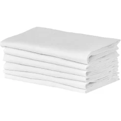 Serviette en coton uni Blanc x6
