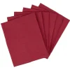 Serviette en coton uni Rouge x6