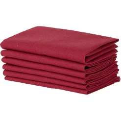 Serviette en coton uni Rouge x6