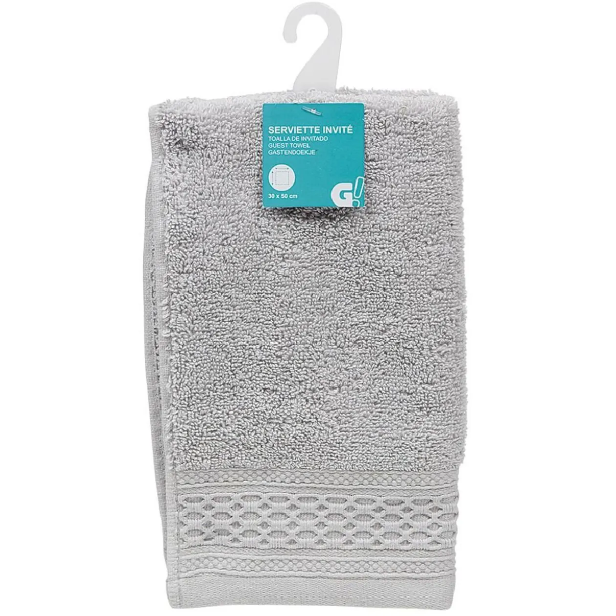 Serviette invité en coton gris 50x30 cm