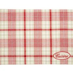 Set de table à carreaux rouges