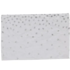 Set de table blanc étoiles argentées