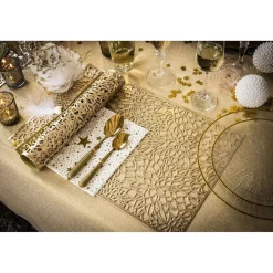 Set de table déco design ajouré doré 30x45cm x2