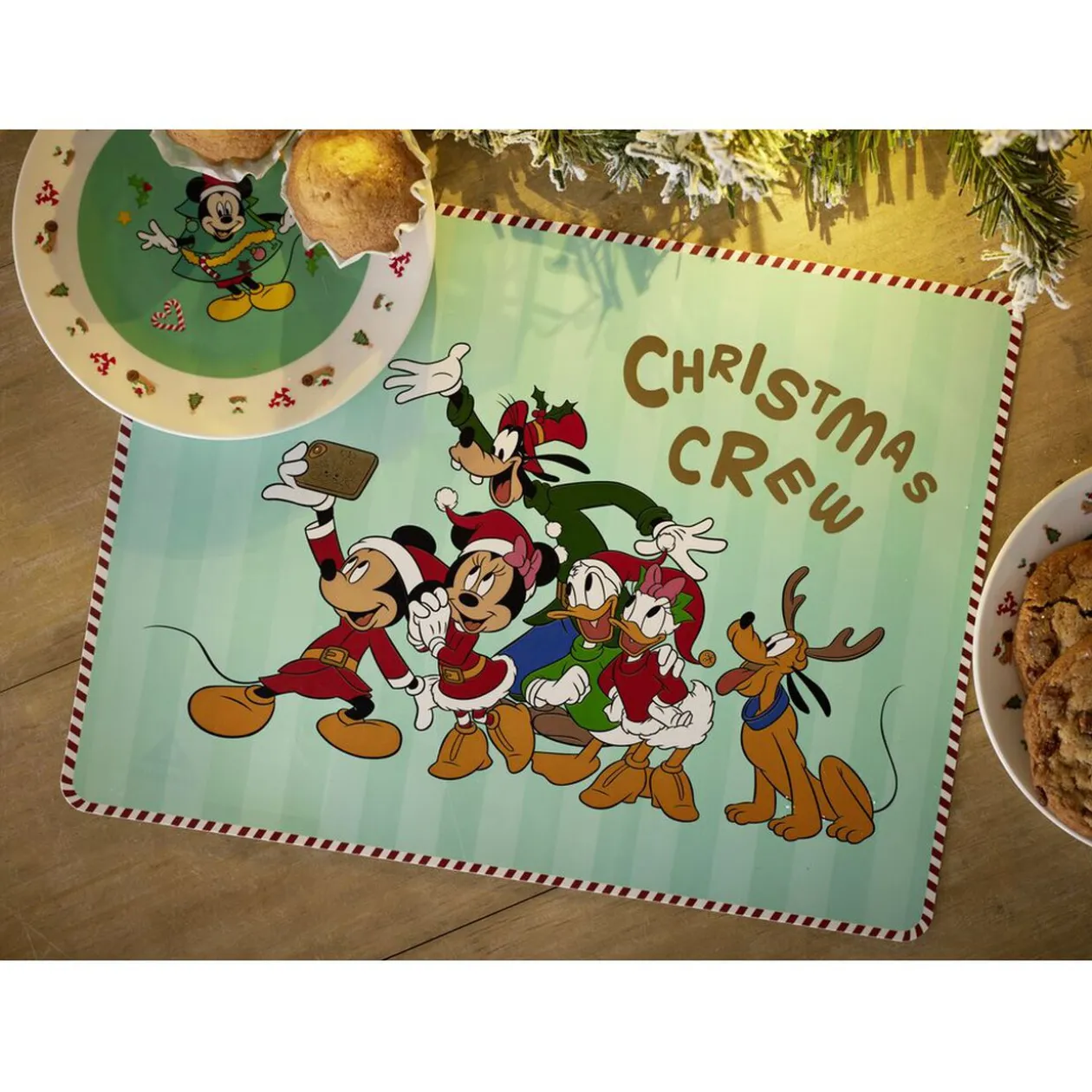 Set de table Disney Mickey Ø35cm - rouge ou vert