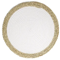Set de table en coton tressé Ø38cm - 2 coloris
