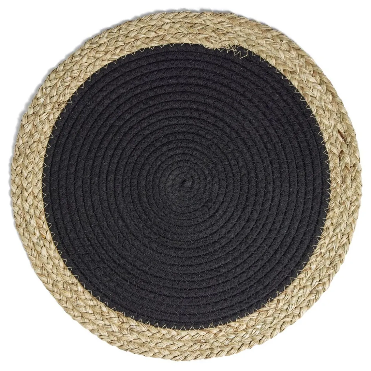 Set de table en coton tressé Ø38cm - 2 coloris