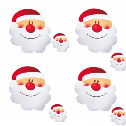 Set de table et dessous de verre forme tête de Père Noël