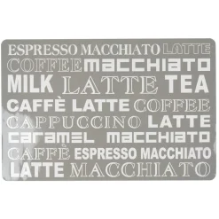 Set de table gris et transparent motif inscription café